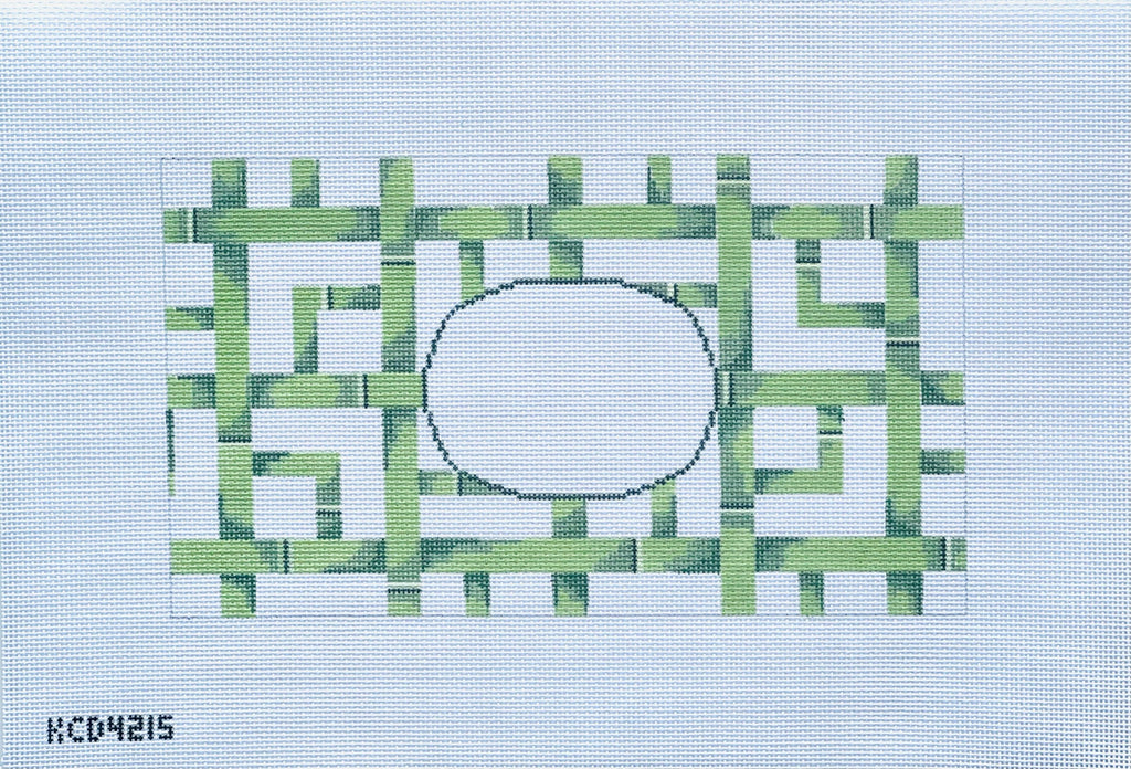 Green Bamboo Clutch Canvas - KC Needlepoint