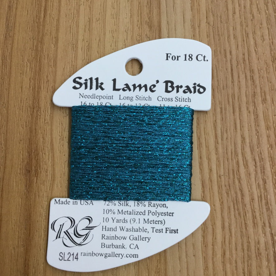 Silk Lamé Braid SL214 Lake Blue - needlepoint