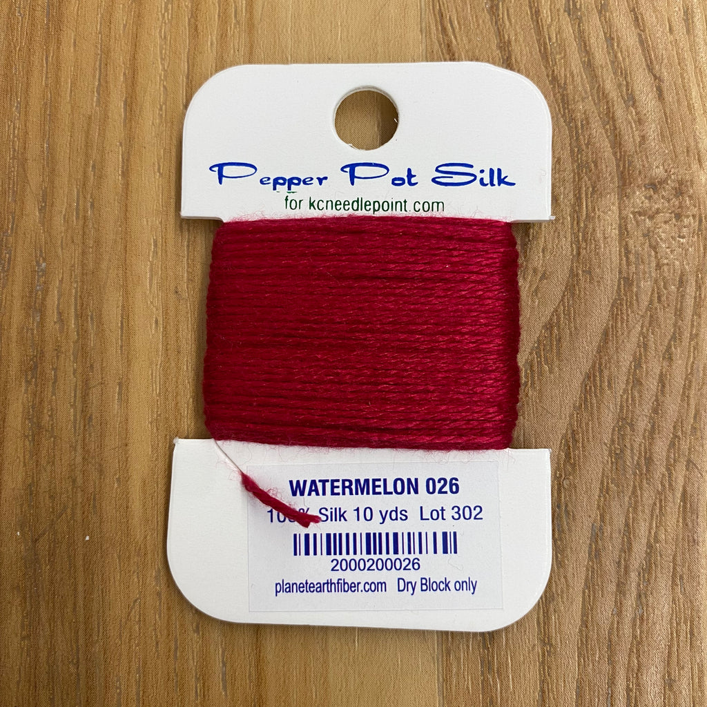 Pepper Pot Silk Card 026 Watermelon - KC Needlepoint