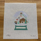 Chalet Snow Globe Round Canvas - KC Needlepoint