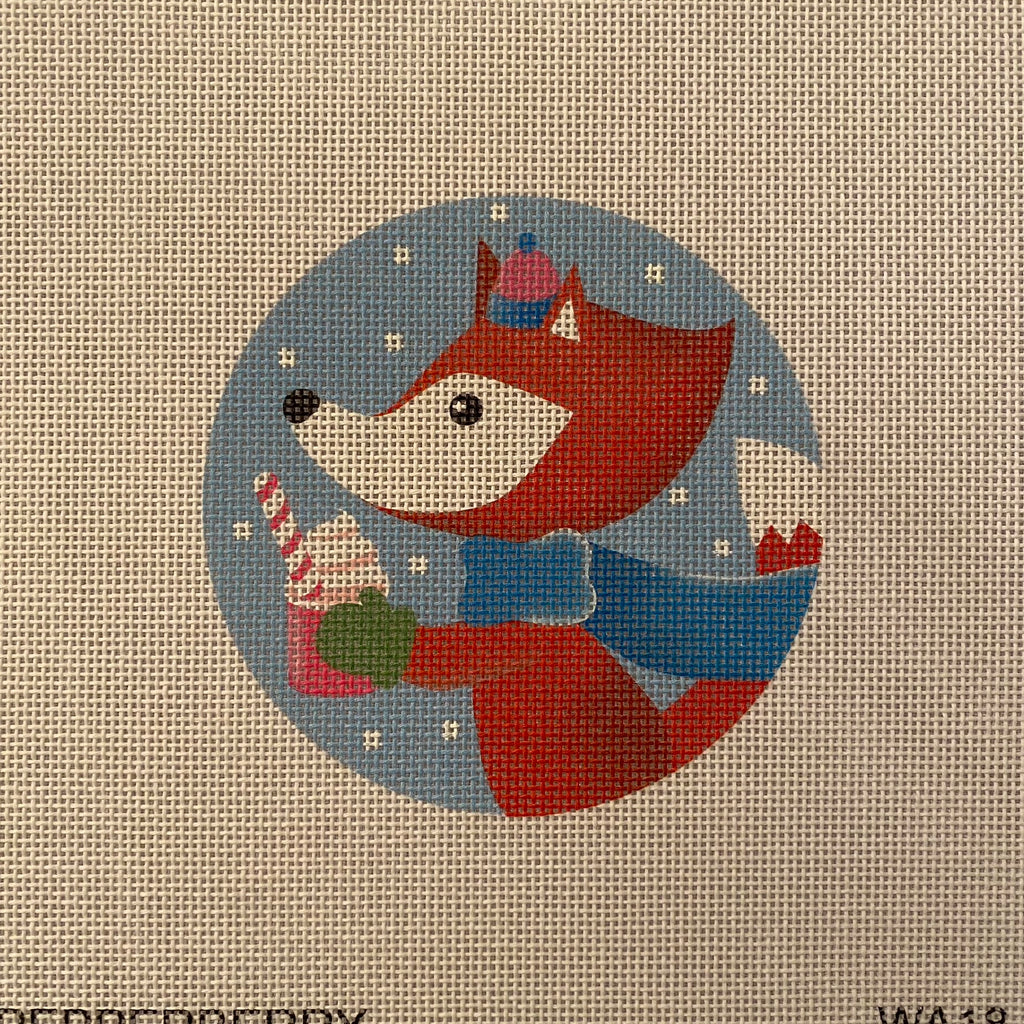Coco the Fox Ornament Canvas - KC Needlepoint