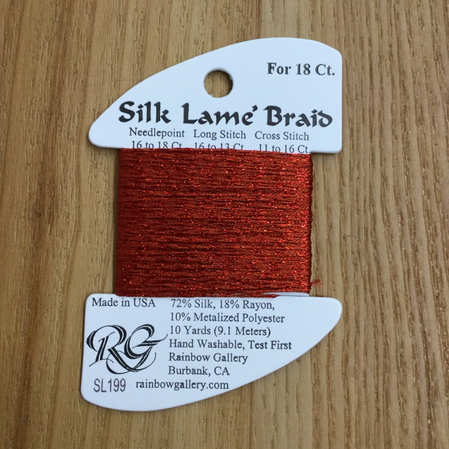 Silk Lamé Braid SL199 Picante - needlepoint