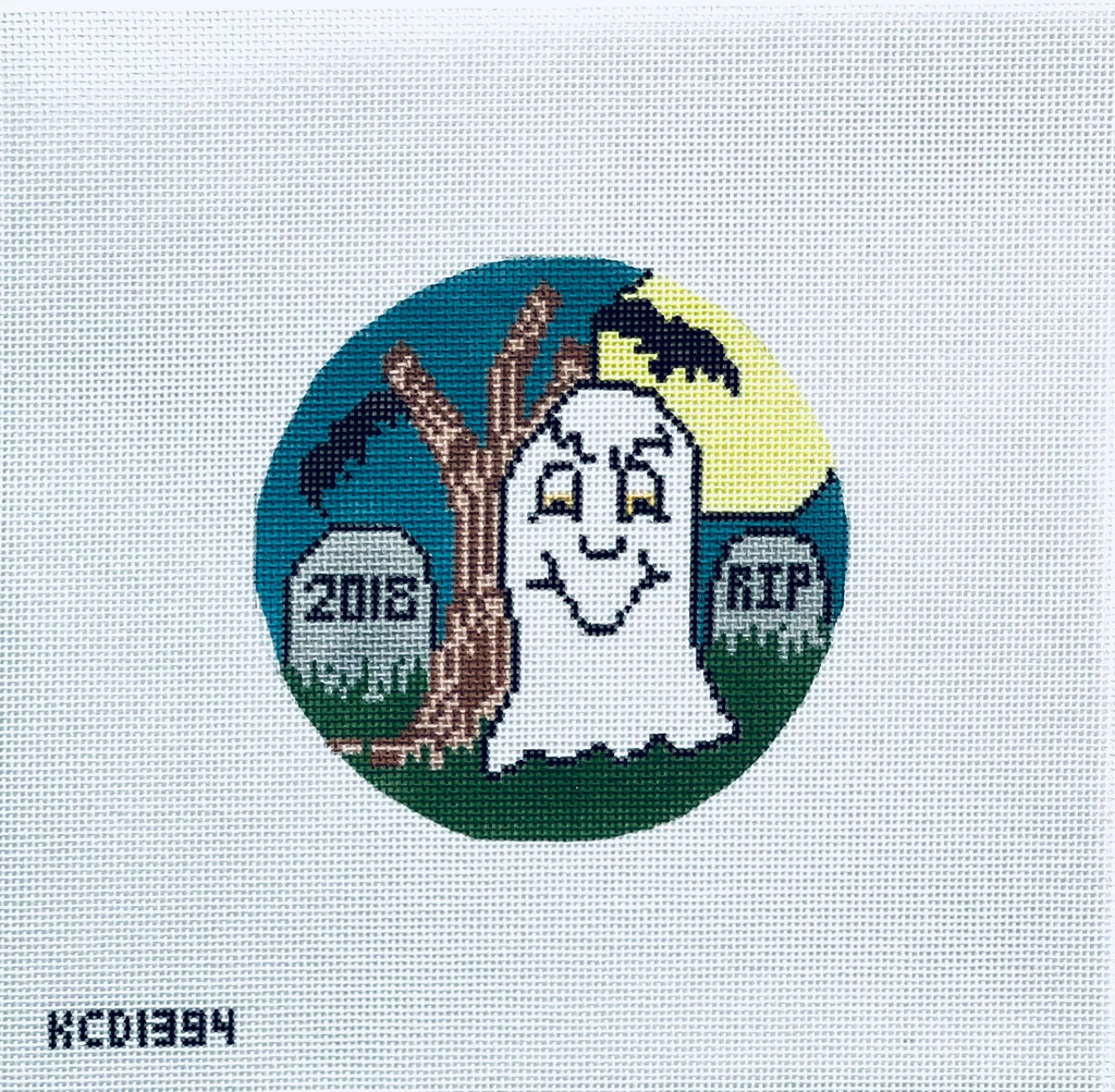 Ghost Round Canvas - KC Needlepoint