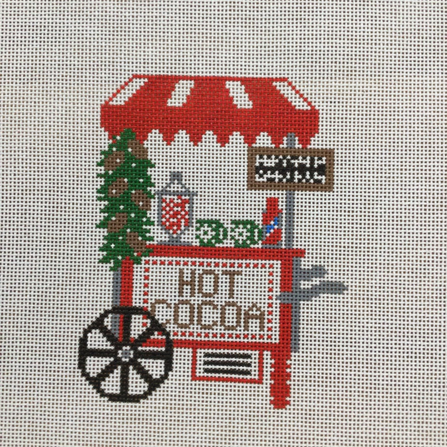 Hot Cocoa Cart Canvas - KC Needlepoint