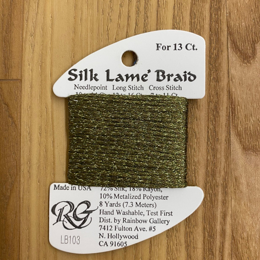 Silk Lamé Braid LB103 Olive - KC Needlepoint