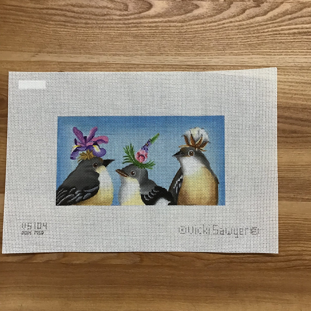 Baby Mockingbirds Canvas - KC Needlepoint