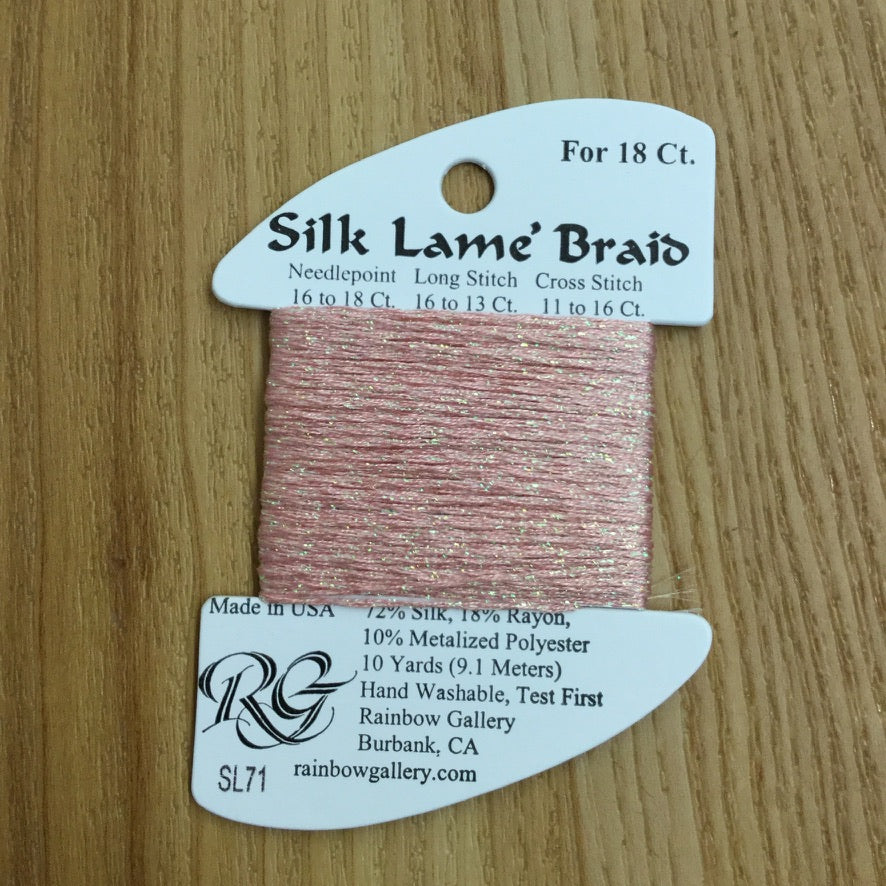 Silk Lamé Braid SL71 Peach - KC Needlepoint