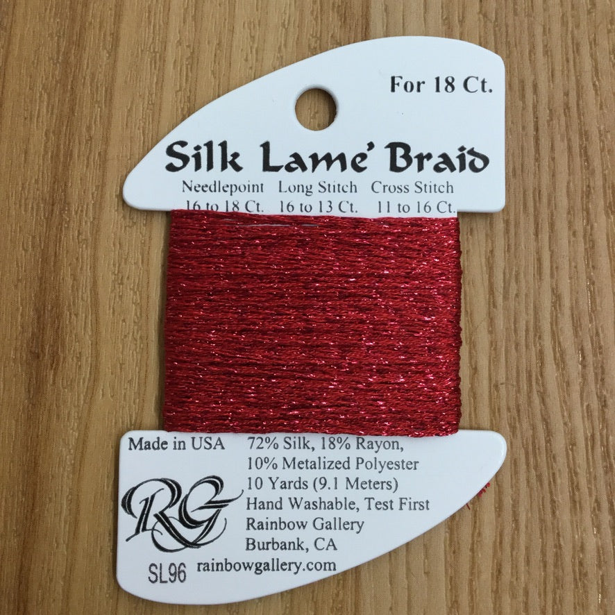 Silk Lamé Braid SL96 Cranberry - KC Needlepoint