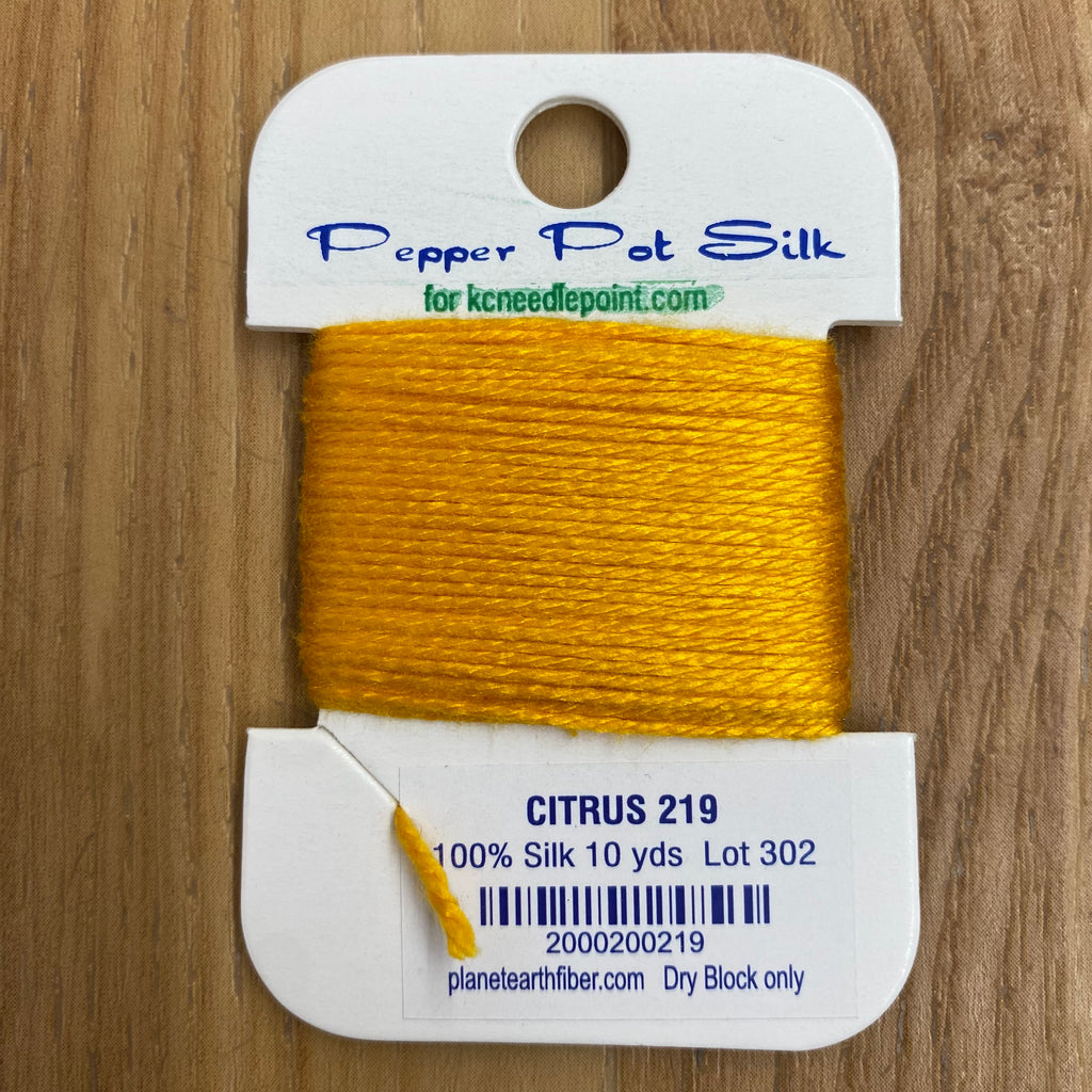 Pepper Pot Silk Card 219 Citrus - KC Needlepoint