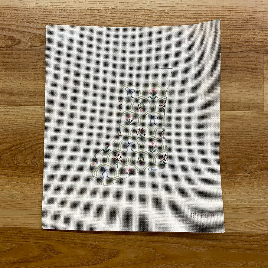 Holiday Scallop Mini Sock Canvas - KC Needlepoint