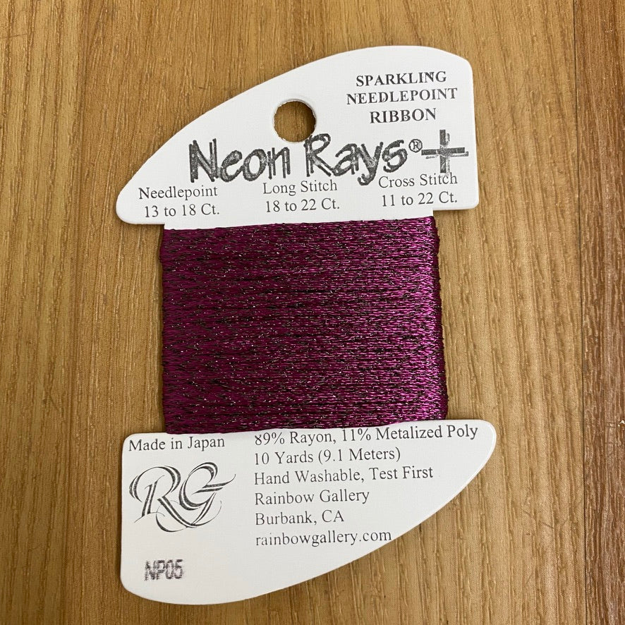 Neon Rays+ NP05 Dark Mauve - KC Needlepoint