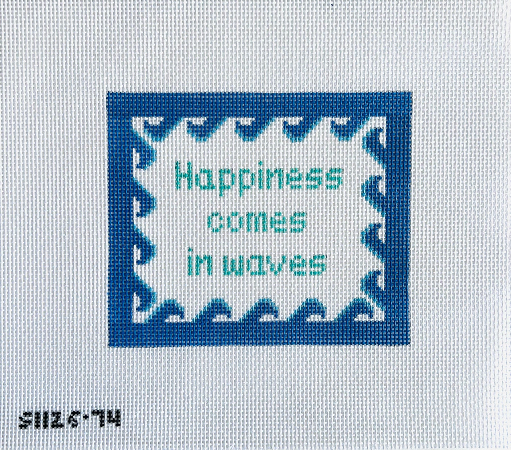 Happiness Comes in Waves Canvas - KC Needlepoint