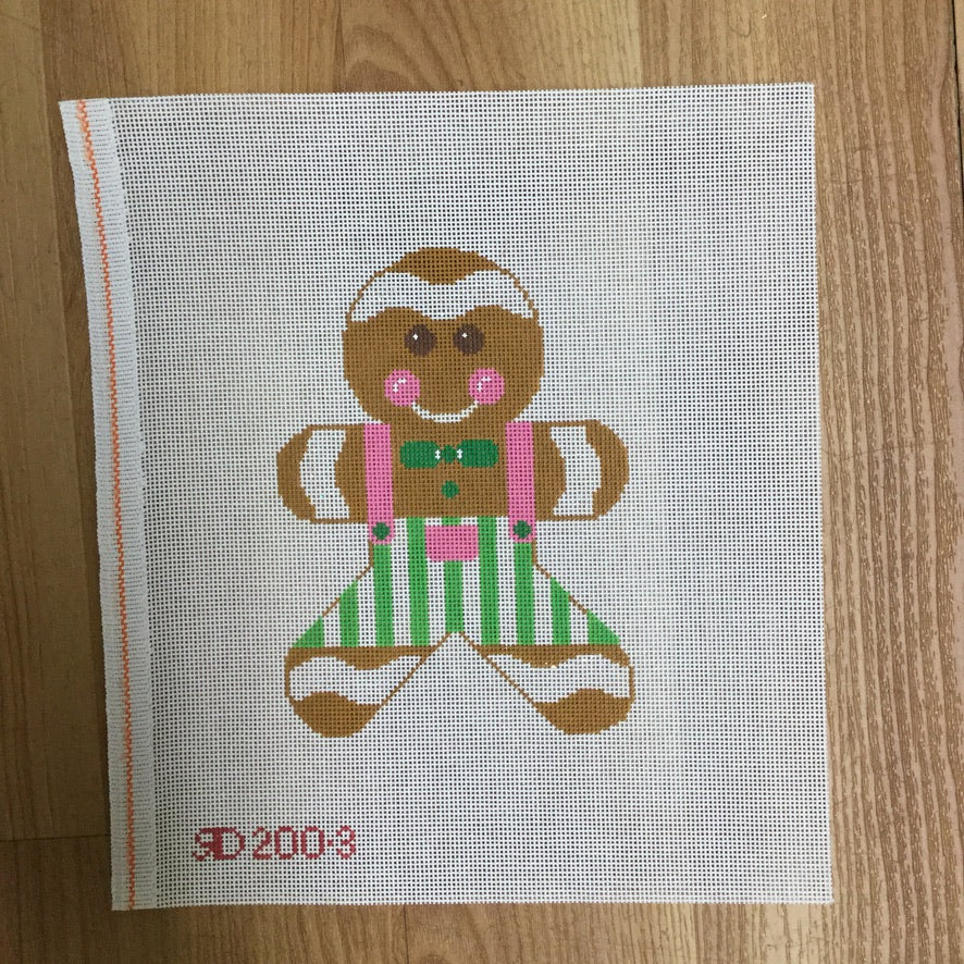 Pink Gingerbread Boy Canvas - needlepoint