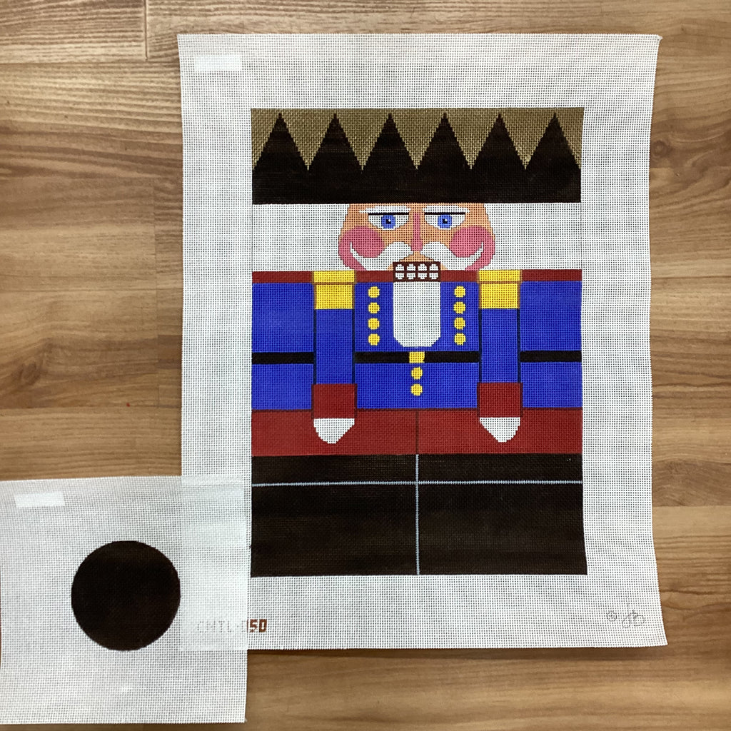 Blue/Red King Nutcracker Rollup Canvas - KC Needlepoint