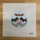 Black Scottie Round Canvas - needlepoint