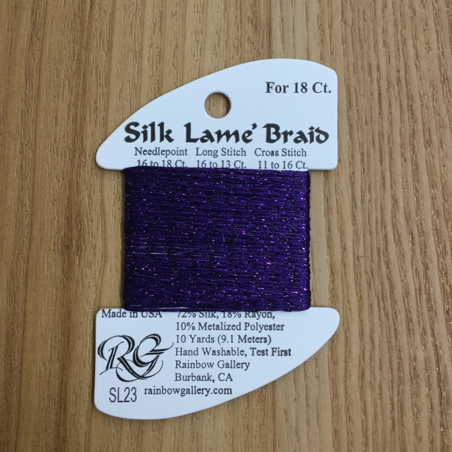 Silk Lamé Braid SL23 Dark Lavender - KC Needlepoint