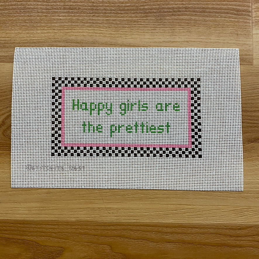 Happy Girls Are the Prettiest Canvas - needlepoint