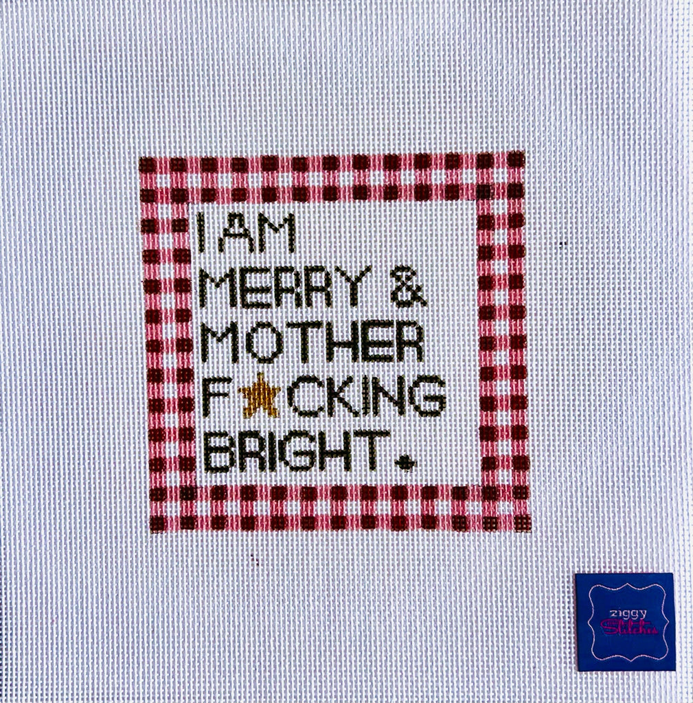 Merry and Bright Gingham Canvas - KC Needlepoint