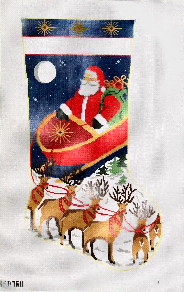 Christmas Landing Stocking Canvas - KC Needlepoint