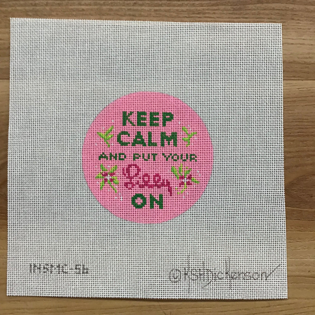 Keep Calm and Put Your Lilly On Round Canvas - KC Needlepoint