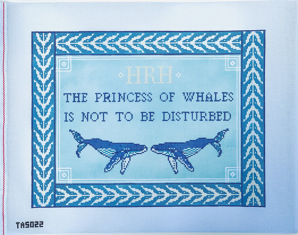 The Princess of Whales Is Not to be Disturbed Canvas - KC Needlepoint