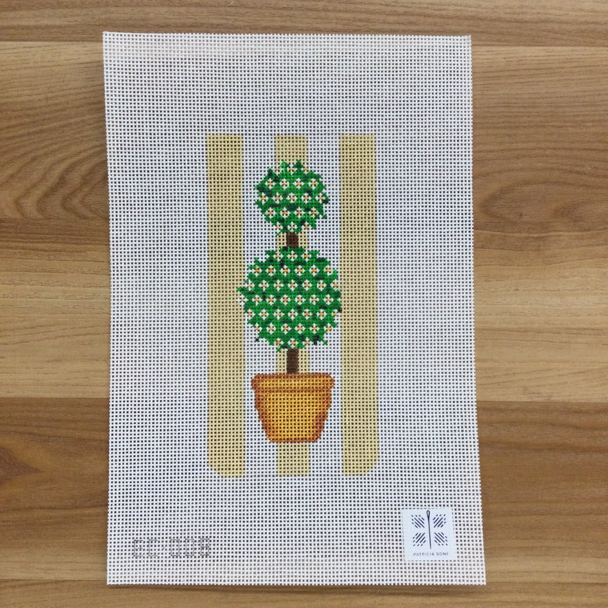 Topiary Eyeglass Case Canvas - KC Needlepoint