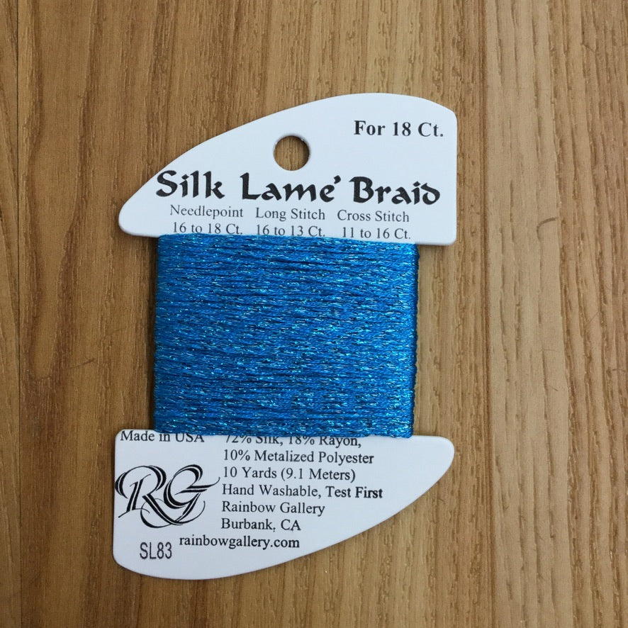 Silk Lamé Braid SL83 Blue Turquoise - needlepoint