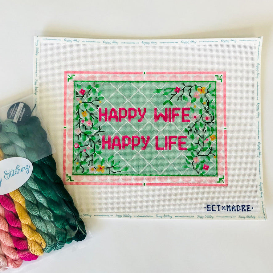 Happy Wife Happy Life Needlepoint Kit - KC Needlepoint
