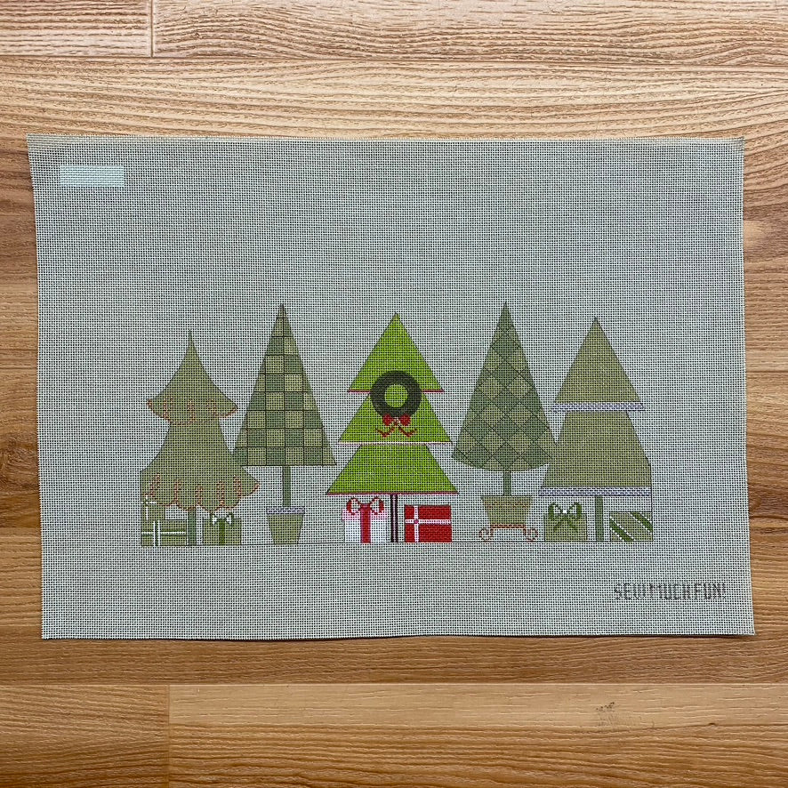 Christmas Trees Canvas/Stitch Guide - KC Needlepoint