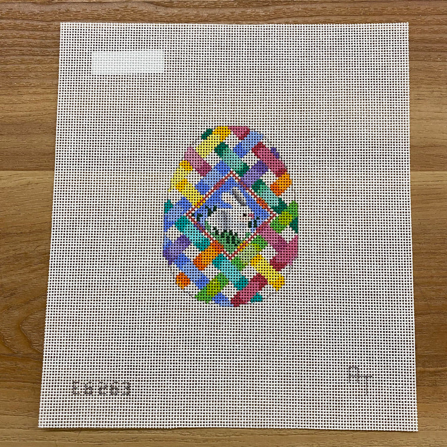 Woven Bunny Egg Canvas - KC Needlepoint
