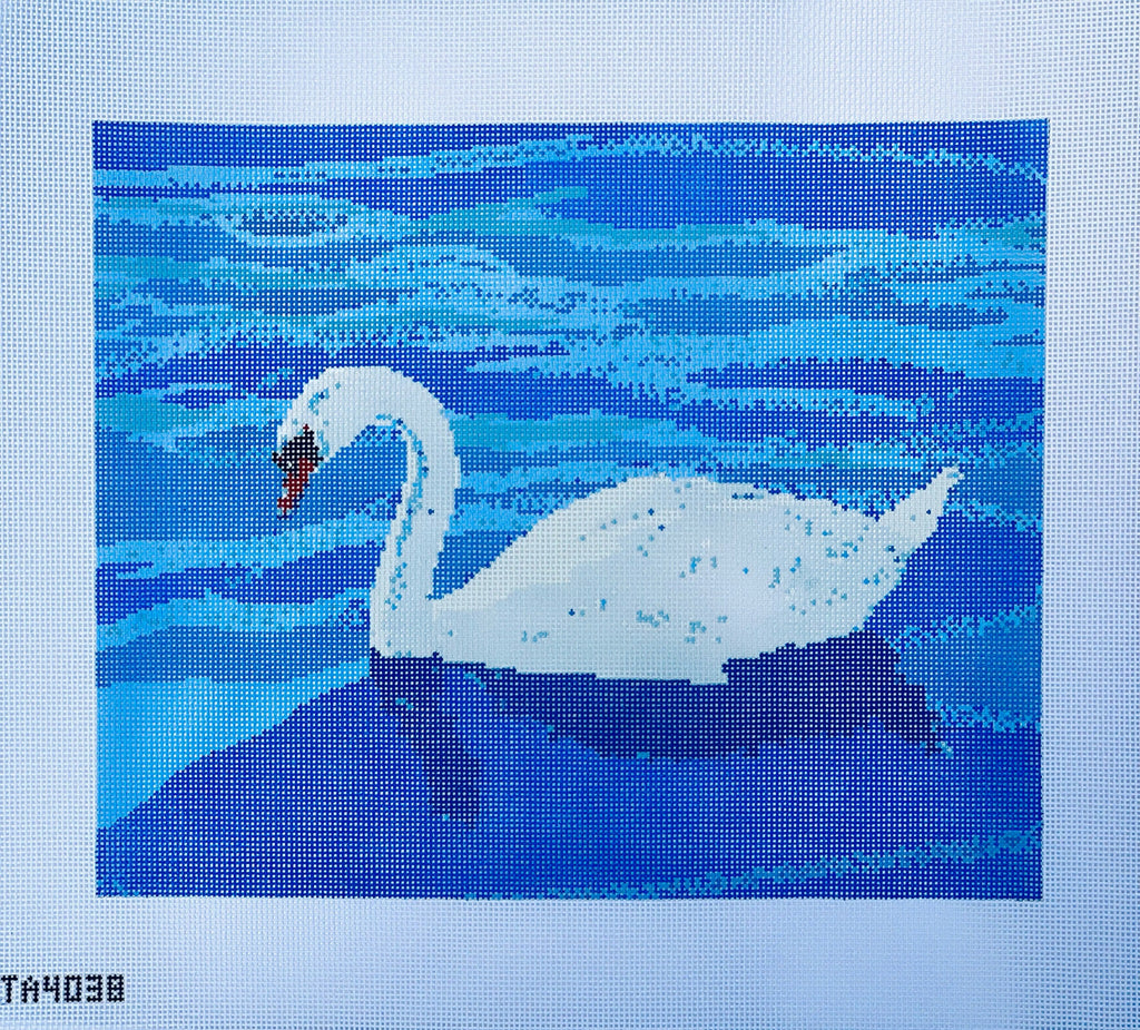 Swan Pillow Canvas - KC Needlepoint