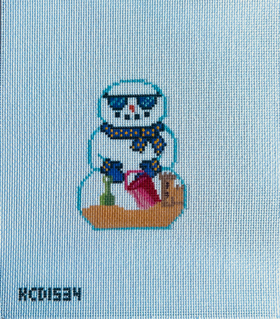 Beach Snowman Canvas - KC Needlepoint