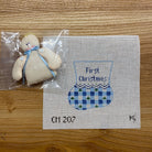 Gingham Bootie with Baby Boy Mini Sock Canvas - KC Needlepoint