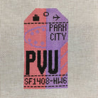 Park City Vintage Travel Tag Canvas - KC Needlepoint