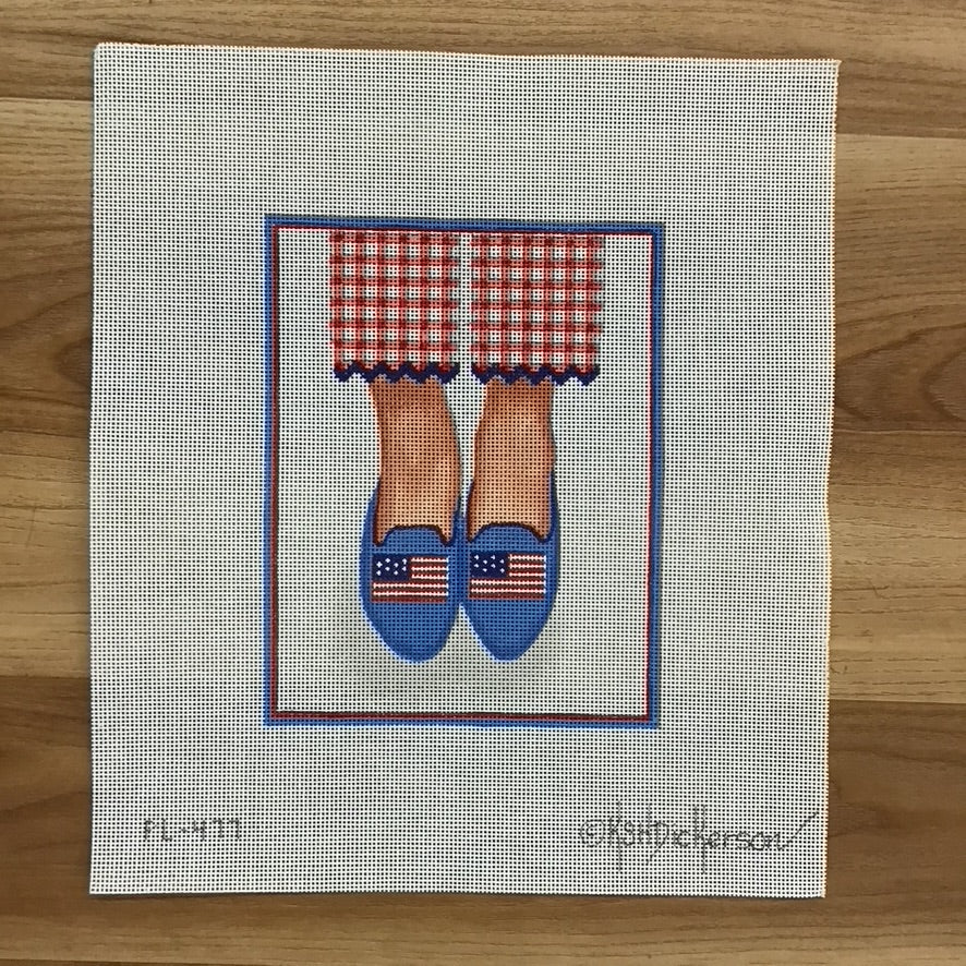 American Flag Loafers Canvas - KC Needlepoint