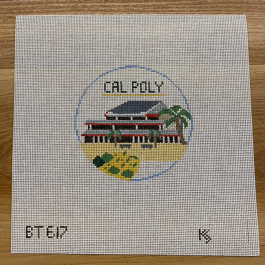 Cal Poly Round Canvas - KC Needlepoint
