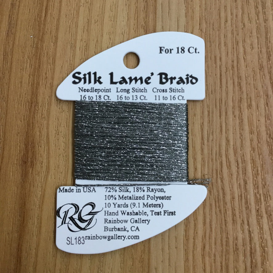 Silk Lamé Braid SL183 Gray Stone - KC Needlepoint