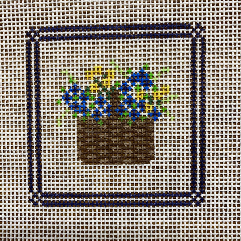 Little Flower Basket Canvas - KC Needlepoint