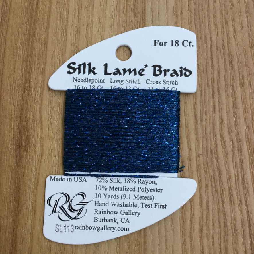 Silk Lamé Braid SL113 Dark Lagoon - needlepoint
