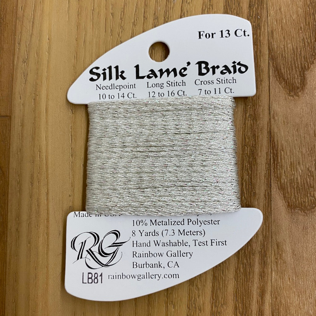 Silk Lamé Braid LB81 Platinum - KC Needlepoint