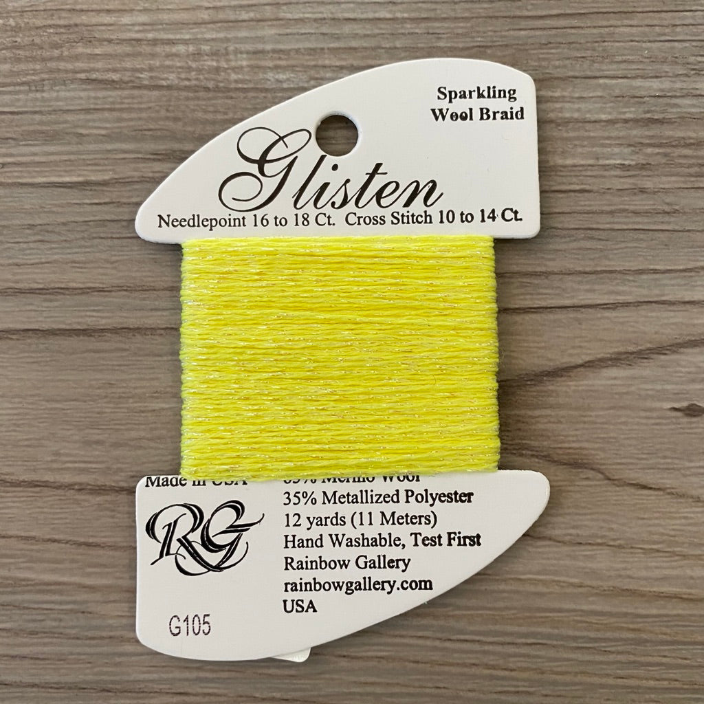 Glisten G105 Neon Yellow - needlepoint