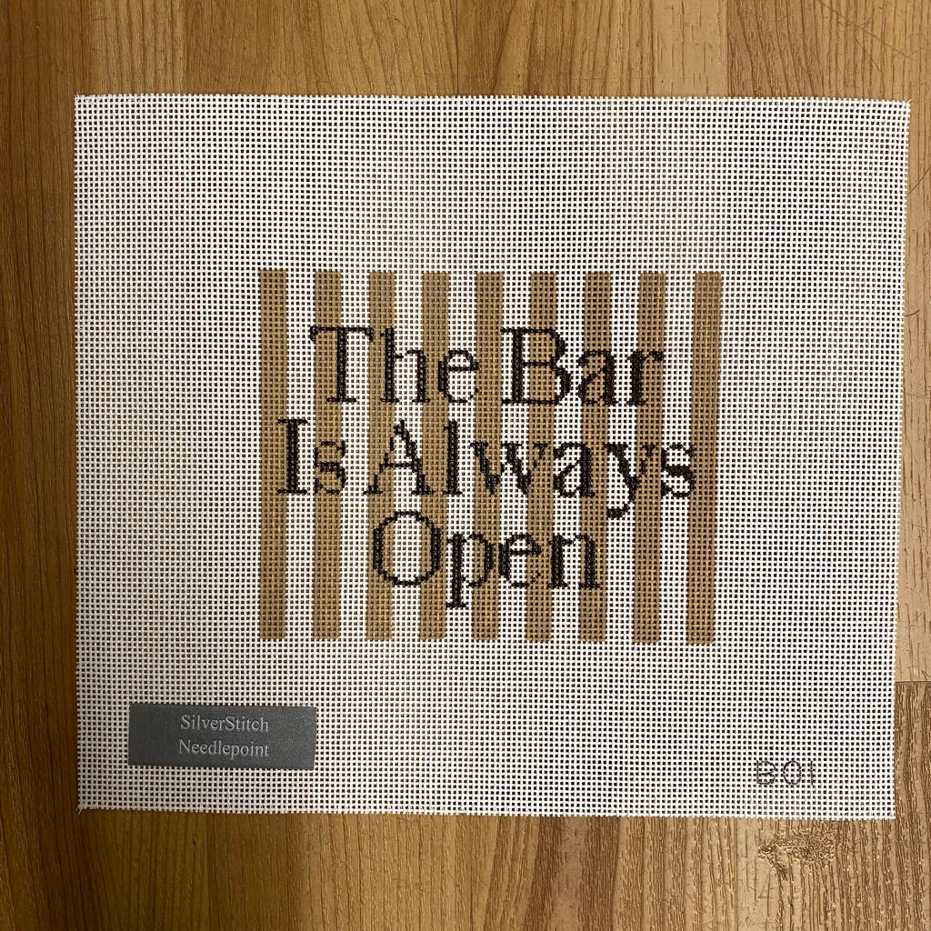 The Bar Is Always Open Canvas - KC Needlepoint