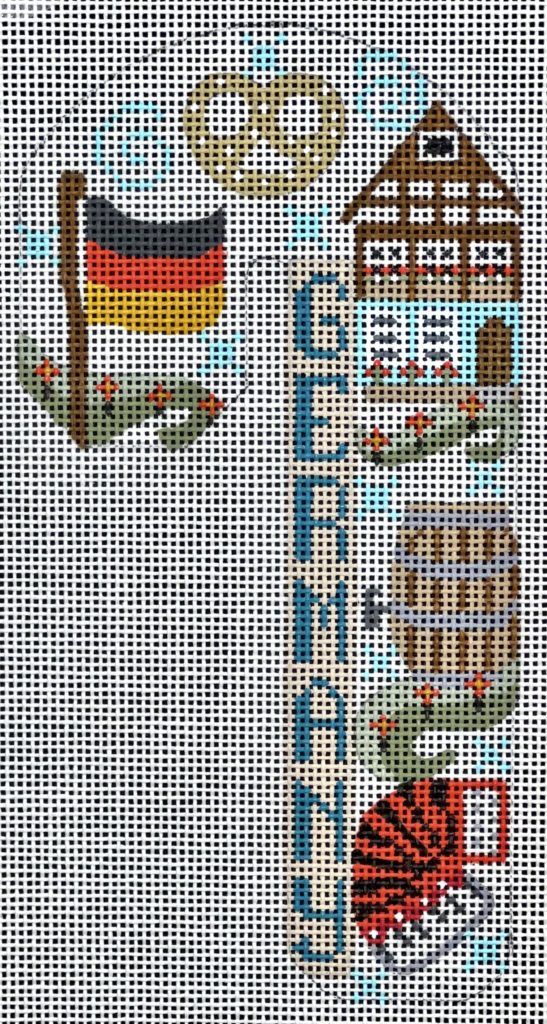 Germany Travel Candy Cane Canvas - KC Needlepoint