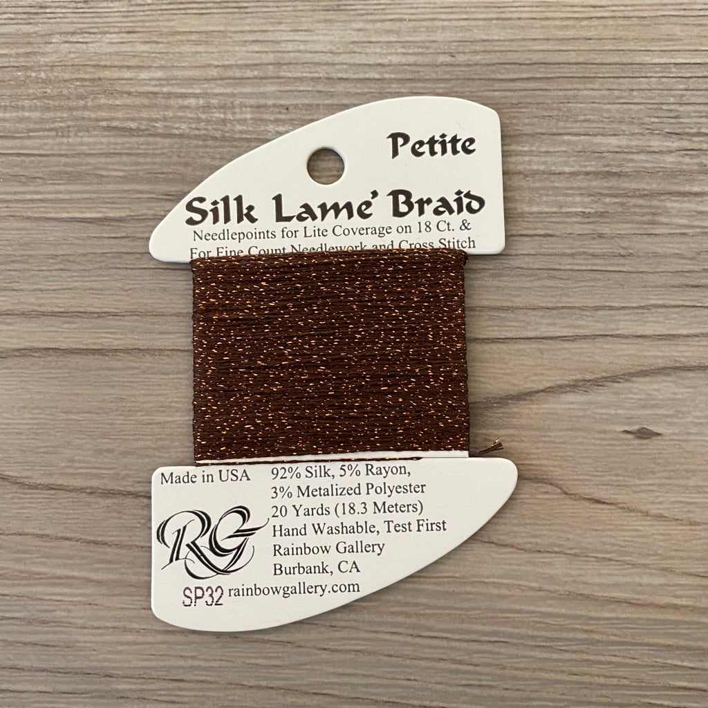 Petite Silk Lamé Braid SP32 Coffee - KC Needlepoint