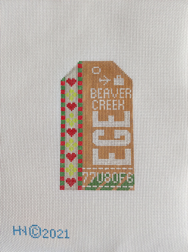 Beaver Creek Vintage Travel Tag Canvas - KC Needlepoint