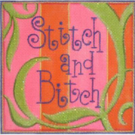 Stitch and Bitch Canvas - KC Needlepoint