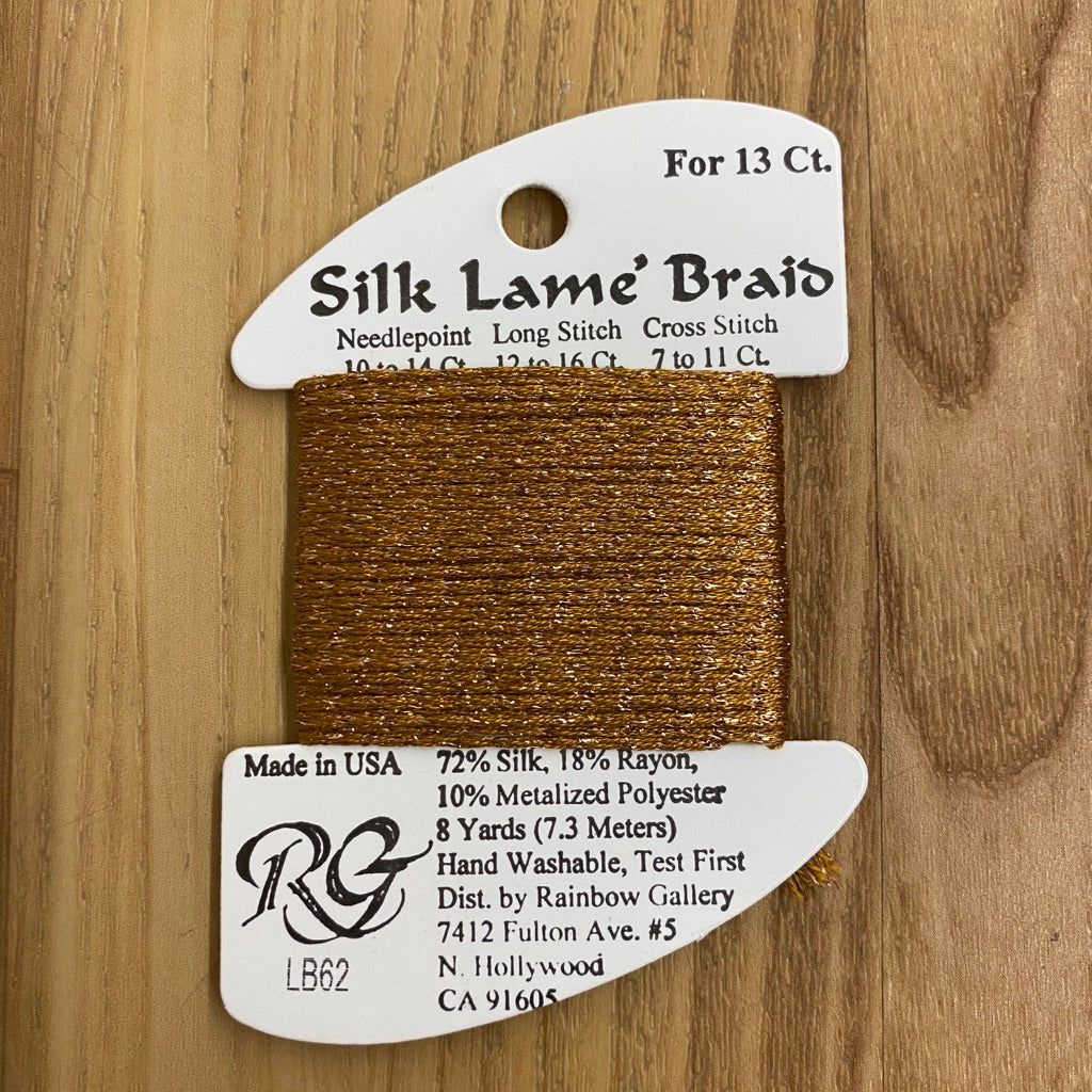 Silk Lamé Braid LB62 Dark Gold - KC Needlepoint