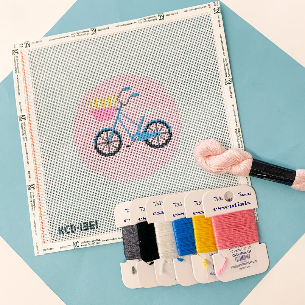 Bicycle with Basket Kit - KC Needlepoint