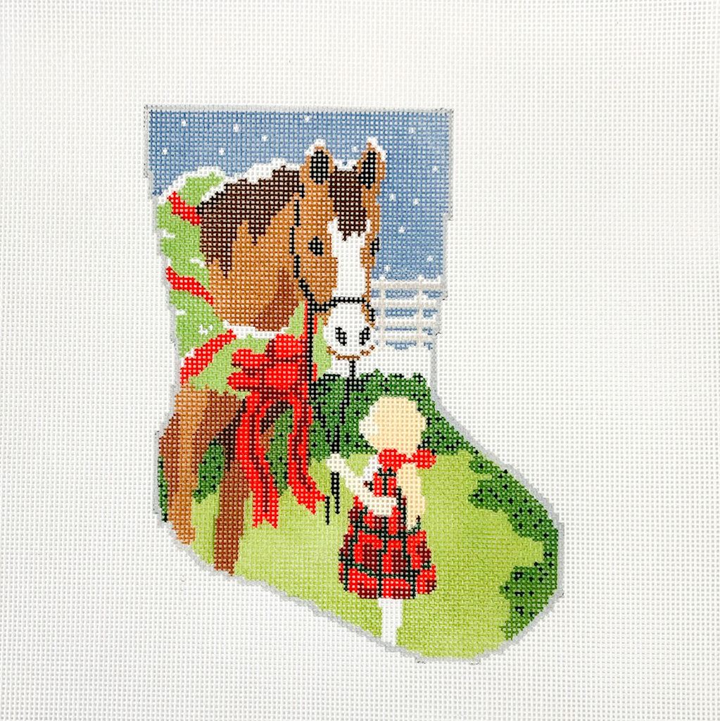 All I Want for Christmas Ornament Sized Stocking Canvas - KC Needlepoint