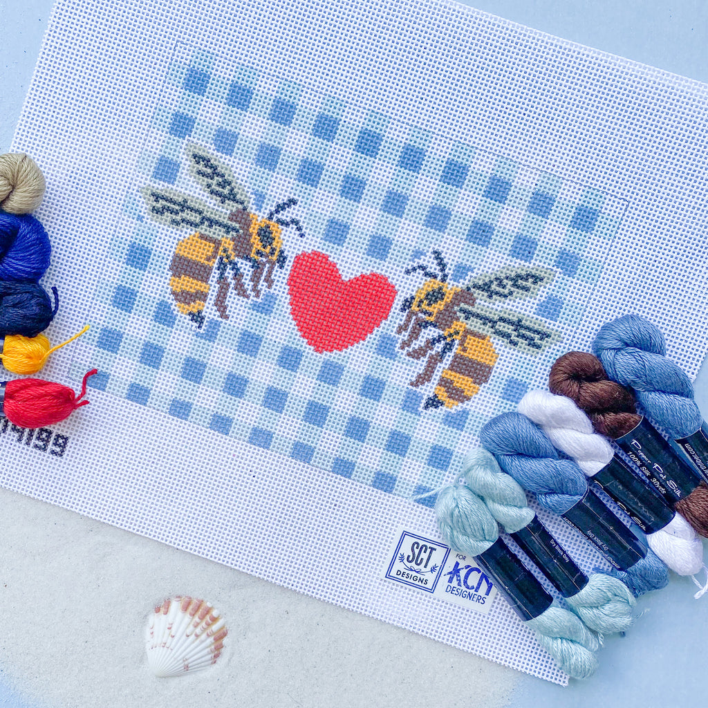 Bee Loved Clutch - KC Needlepoint